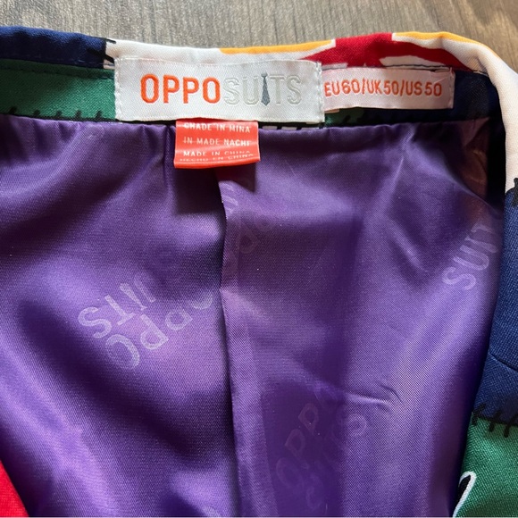 OPPOSUITS Fun Ugly Christmas Suit Jacket Pants Men's size 50 - Picture 3 of 13